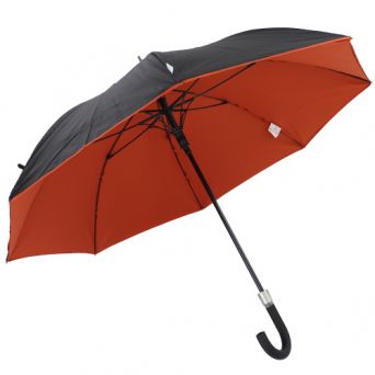 Parapluie résistant au ventnoir et terracotta