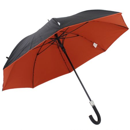 Parapluie résistant au ventnoir et terracotta