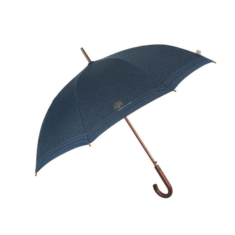 Parapluie canne écologique bleu nuit anti retournement