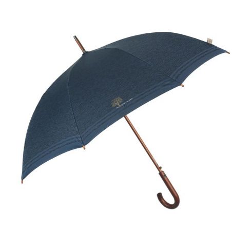 Parapluie canne écologique bleu nuit anti retournement