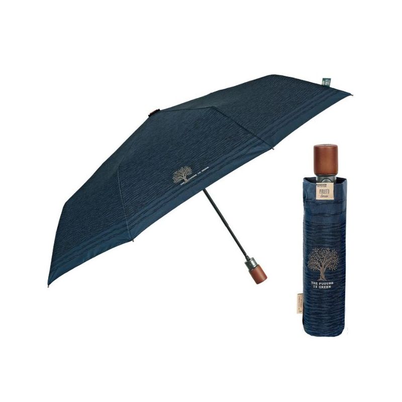 Parapluie pliant écologique automatique bleu nuit