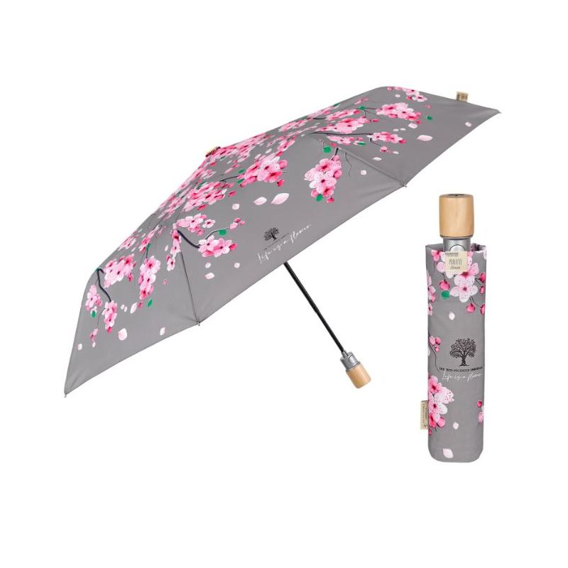 parapluie pliant écologique fleurs roses ouverture automatique