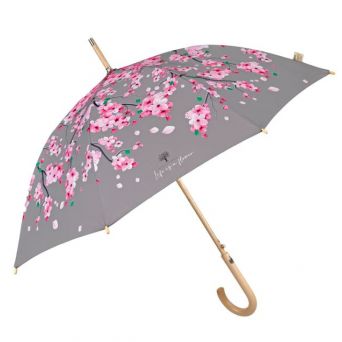 Parapluie canne éco responsable motif fleuri ouverture automatique