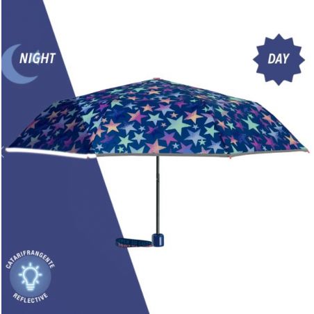 Petit parapluie pliant bleu pour collégienne