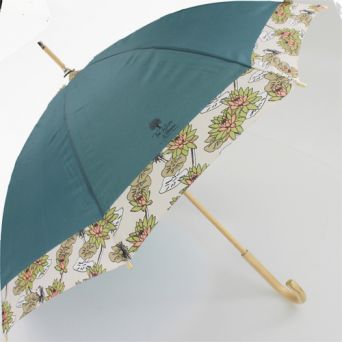 Parapluie canne écologique vert pour femme