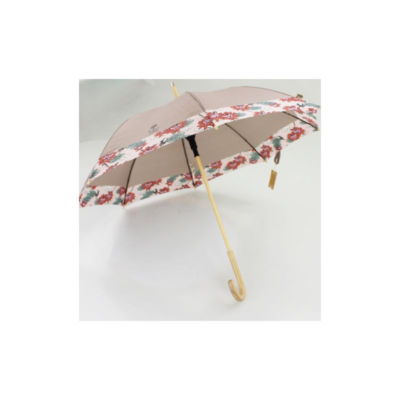 Parapluie canne écologique beige pour femme
