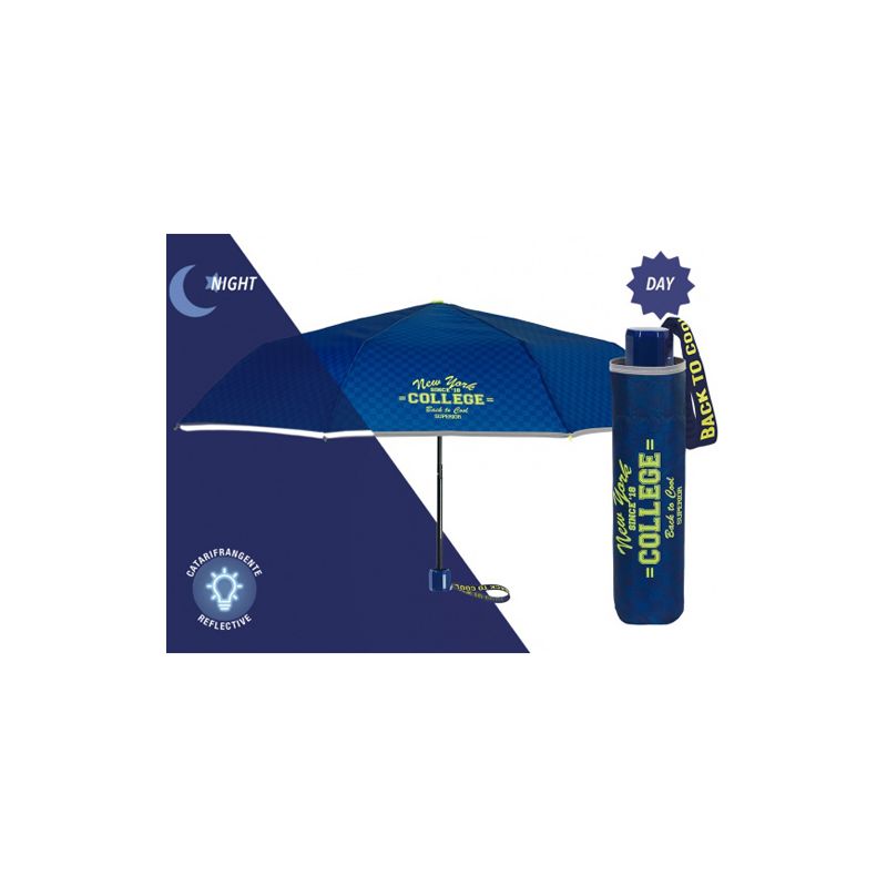 Parapluie pliantbleu New York college