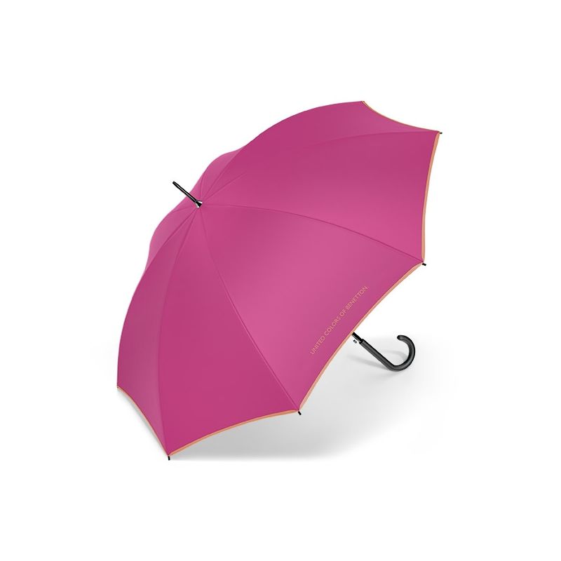 Parapluie droit rose intense Benetton