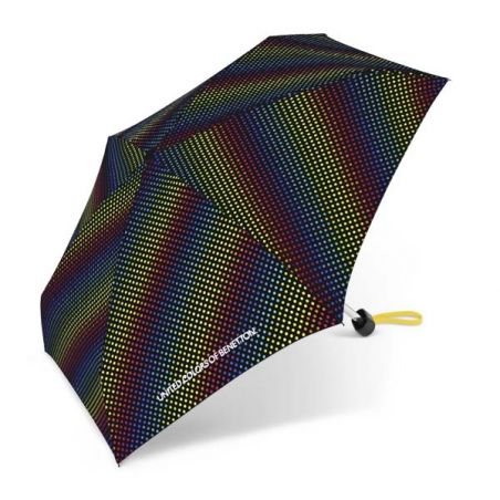 Mini parapluie ultra plat Benetton à pois multicolore