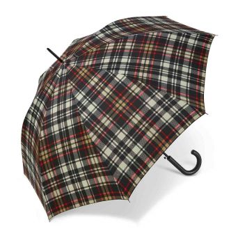Parapluie femme écossais noir et rouge