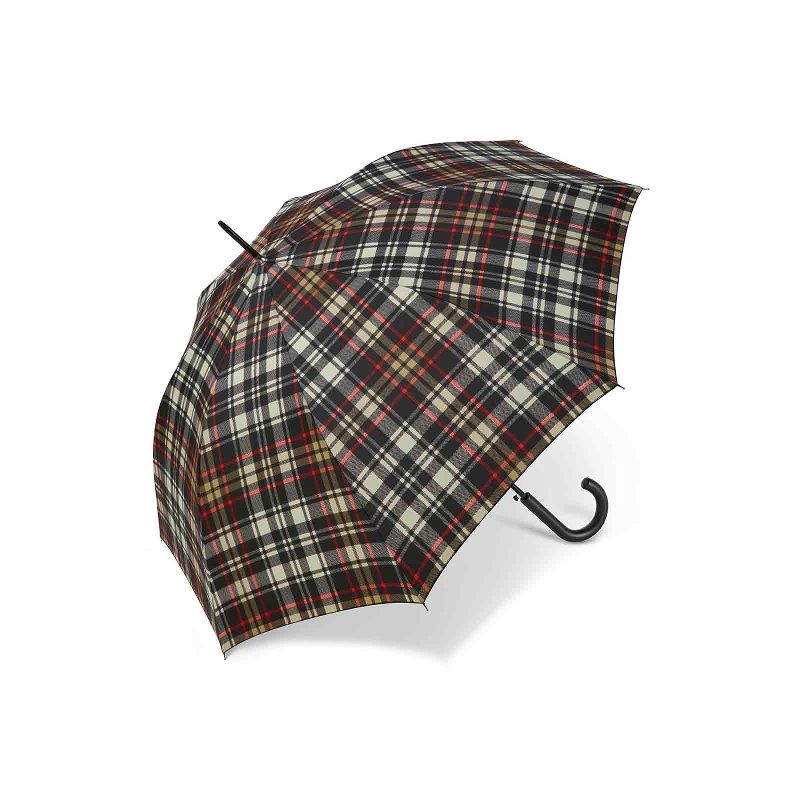 Parapluie femme écossais noir et rouge