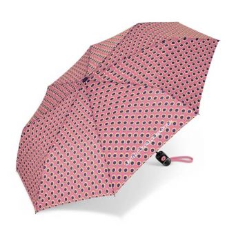Parapluie pliant rose Benetton a pois violet