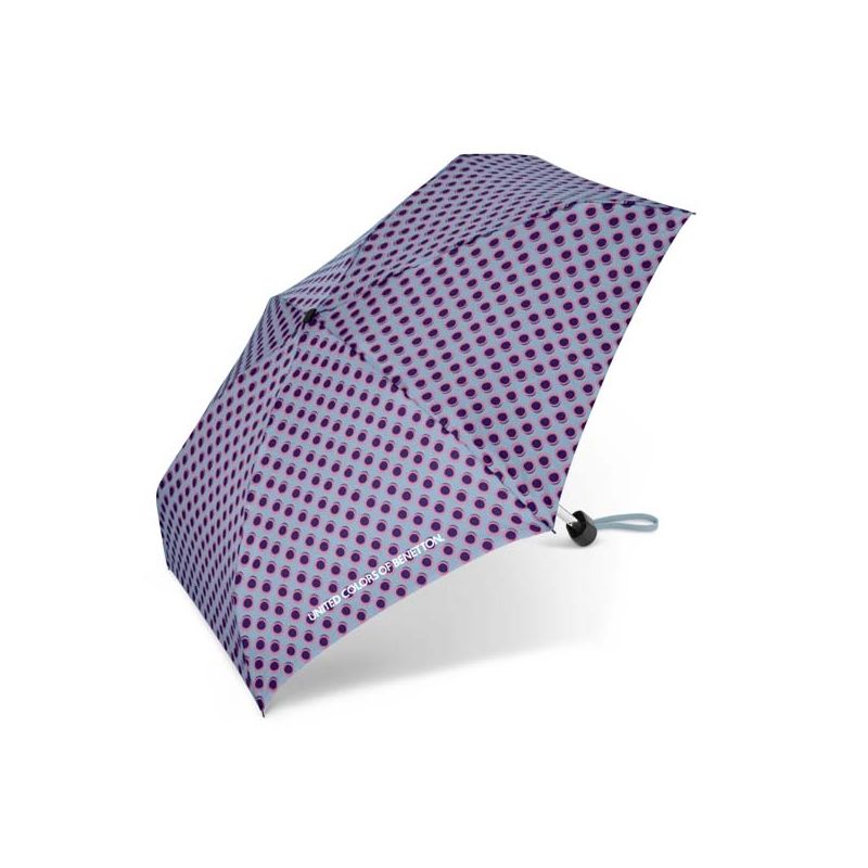 Mini parapluie Benetton gris à pois ultra plat
