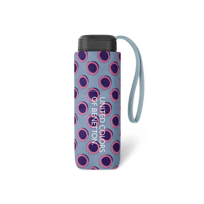 Mini parapluie Benetton gris à pois ultra plat