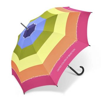 Parapluie long Benetton motif arc en ciel