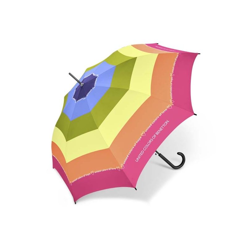 Parapluie long Benetton motif arc en ciel