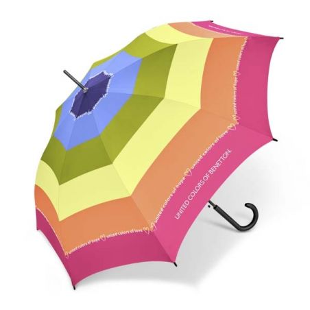 Parapluie long Benetton motif arc en ciel