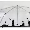Petit parapluie pliant transparent automatique chat