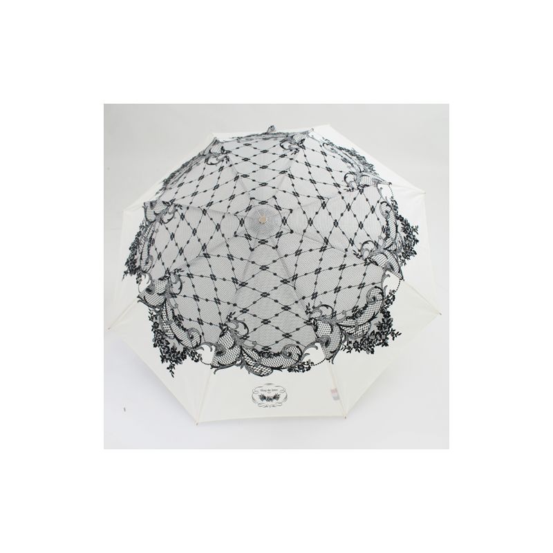 Parapluie pliant rétro blanc fabriqué en France