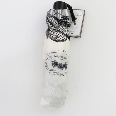 Parapluie pliant rétro blanc fabriqué en France