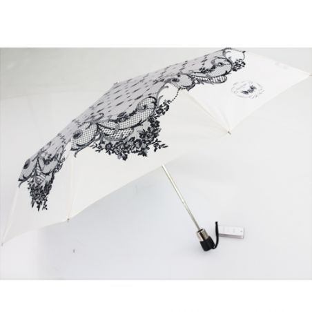 Parapluie pliant rétro blanc fabriqué en France