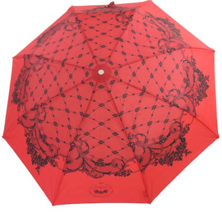 Parapluie pliant rétro rouge fabriqué en France