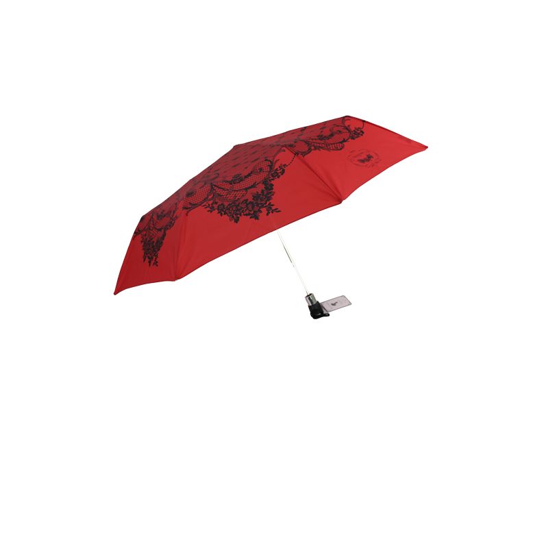 Parapluie pliant rétro rouge fabriqué en France