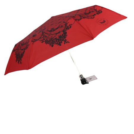 Parapluie pliant rétro rouge fabriqué en France