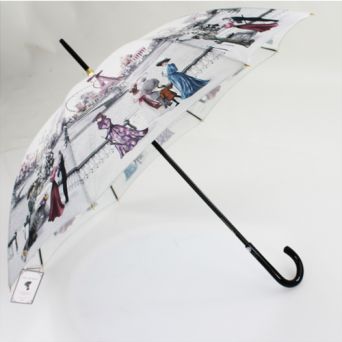 Parapluie canne Paris 1900 poignée noire