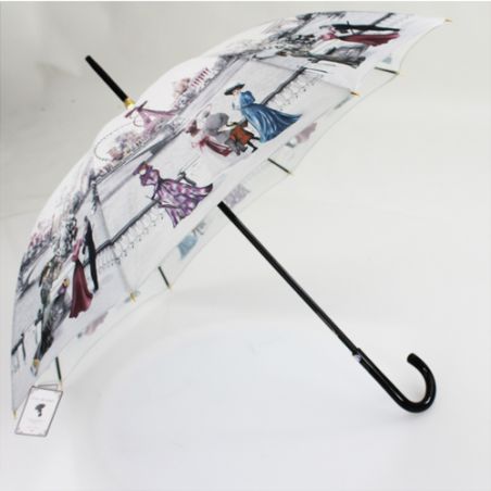 Parapluie canne Paris 1900 poignée noire