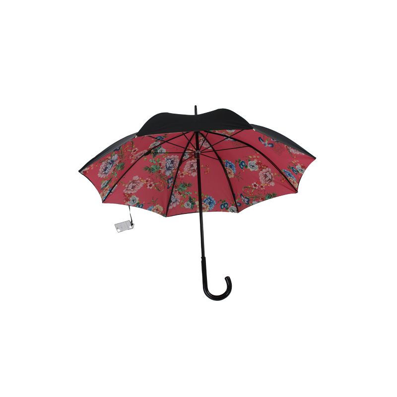 Parapluie luxe toile doublée intérieur imprimé fleuri