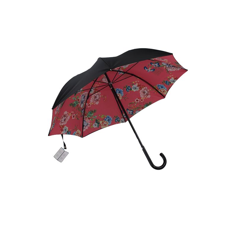 Parapluie luxe toile doublée intérieur imprimé fleuri