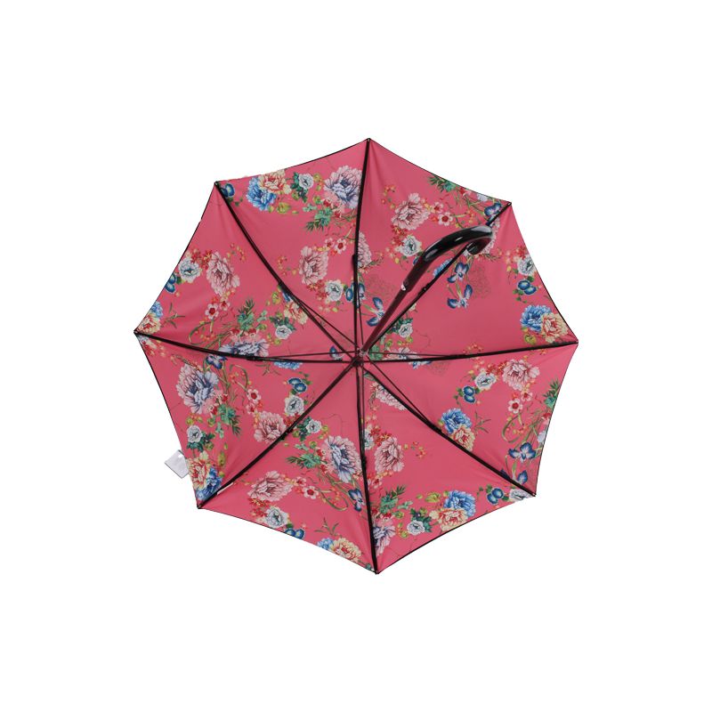 Parapluie luxe toile doublée intérieur imprimé fleuri