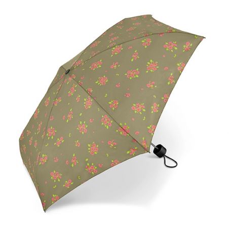 Miniparapluie pliant vert sauge Pierre Cardin fleurs printanières
