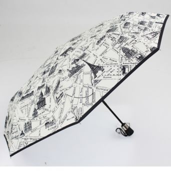 Parapluie pliant haut de gamme motif plan de Paris