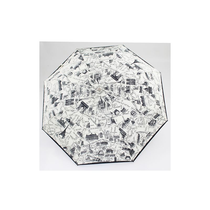 Parapluie pliant haut de gamme motif plan de Paris