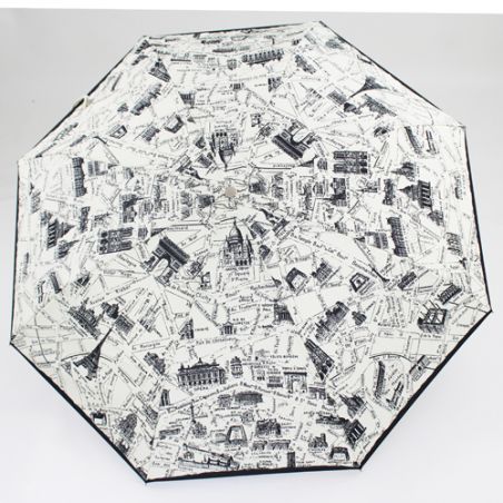 Parapluie pliant haut de gamme motif plan de Paris