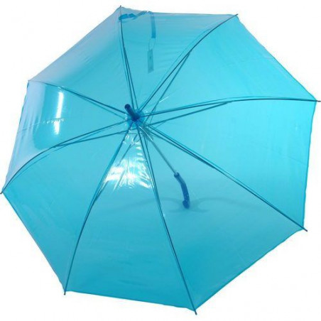 Parapluie transparent bleu clair automatique