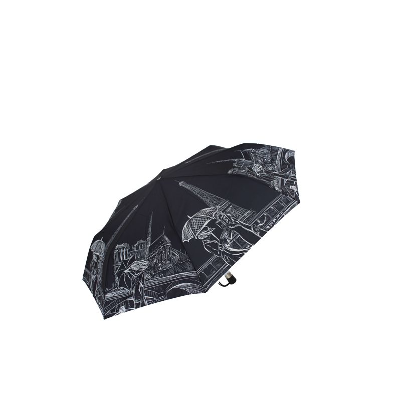 Parapluie pliant noir et blanc La parisienne