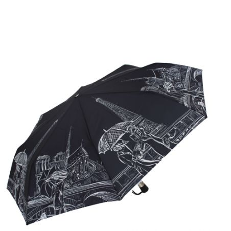 Parapluie pliant noir et blanc La parisienne