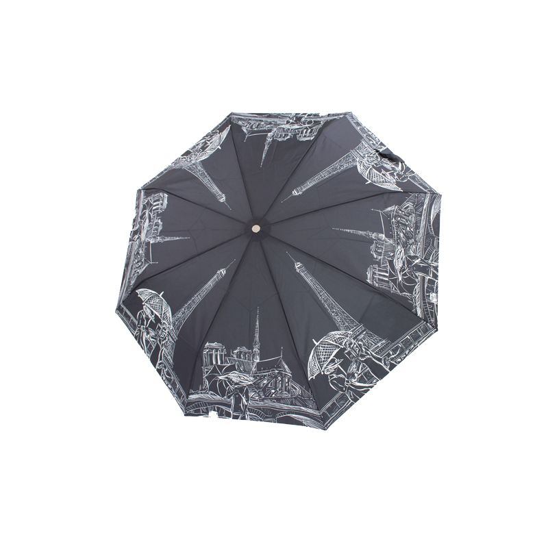 Parapluie pliant noir et blanc La parisienne