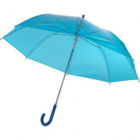 Parapluie transparent bleu clair automatique