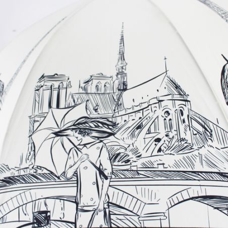 Parapluie pliant ivoire La parisienne