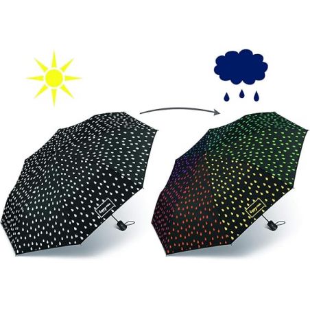 Parapluie pliant noir réactif à l'eau