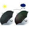 Parapluie long noir réactif à l'eau