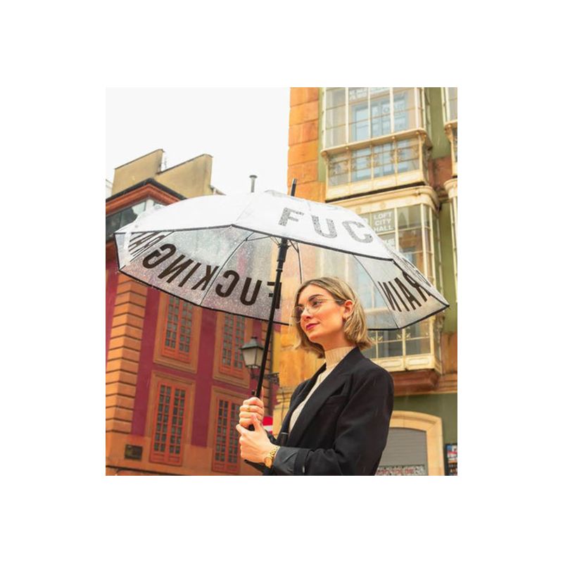 Grand parapluie fantaisie transparent fucking rain