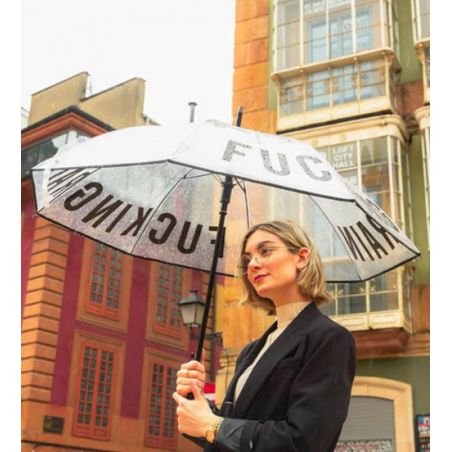 Grand parapluie fantaisie transparent fucking rain