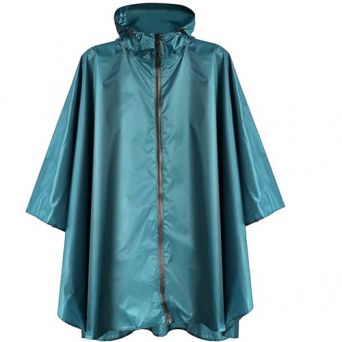 Cape de pluie bleu vert fermeture éclair