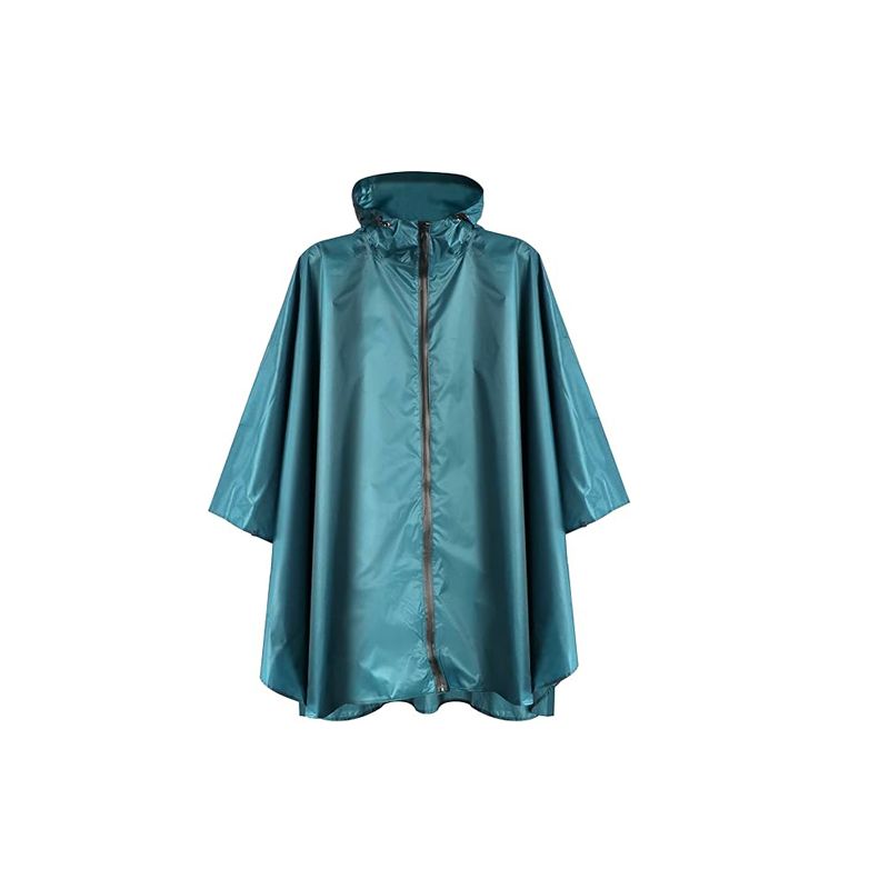 Cape de pluie bleu vert fermeture éclair