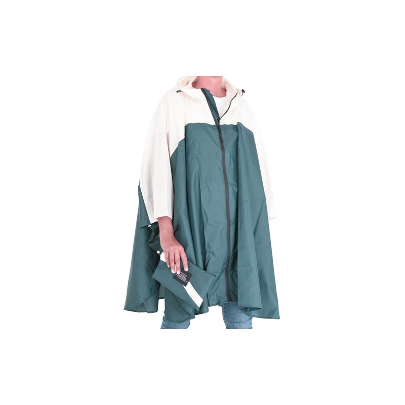 Cape de pluie bleu et ivoire fermeture éclair